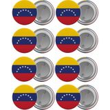 Satürn Venezuella Bayrağı Çanta Rozeti Seti 8 Adet En Büyük Boy 5.8cm Iğneli Broş - Renkli