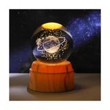 Satürnlü Kız Tasarımlı Dönen Cam Küre Nemere - 1 - 10 W - Amber