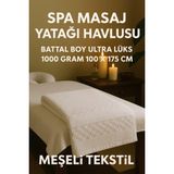 Sauna Spa Masaj Masası Havlusu Battal Boy 90X175CM %100 Pamuk Dama Desen | Ekstra Büyük Kalın 1000 Gram - 90 x 175 cm - Beyaz