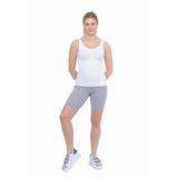 Sauna Suit Bel Göğüs Göbek 2 Beden Ince Görünüm Dikişsiz Ipeksi Toparlayıcı Örme Beyaz Kadın Atlet Korse - 2XL