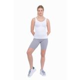 Sauna Suit Bel Göğüs Göbek 2 Beden Ince Görünüm Dikişsiz Ipeksi Toparlayıcı Örme Beyaz Kadın Atlet Korse - M