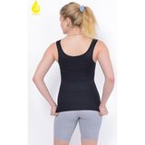 Sauna Suit Bel Göğüs Göbek 2 Beden Ince Görünüm Dikişsiz Ipeksi Toparlayıcı Örme Siyah Kadın Atlet Korse - 2XL