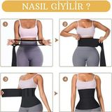 Sauna Suit Bele Dolamalı Kum Saati 5m Sarma Bel Korsesi Nefes Alabilir Elastik Malzeme ile İnceltici
