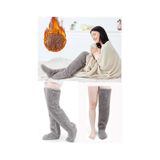 Sauna Suit Gri Sock Peluş Uyku Çorabı Welsoft Diz Üstü Oda Çorabı Ayak Isıtıcı Uzun Gonç Çorap Gri