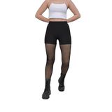 SAUNA SUIT Kışlık Sıcak Tutan Içi Polarlı Dokuma Ten Rengi Ince Külotlu Çorap (SİYAH, S-M)