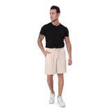 SAUNA SUIT Rahat Pamuklu Yüksek Bel Ince Yazlik Keten Görünümlü Slouchy şort (ERKEK BEJ, L/XL)