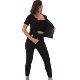 SAUNA SUIT Unisex Zayıflama Incelme Yağ Yakma Spor Kıyafeti Tayt Ve Fermuarlı Takım (SİYAH, XXL)
