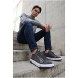 sauron Yazlık Erkek Spor Ayakkabı Gri Renk Örme Triko Nefes Alabilen Sneaker