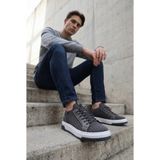 sauron Yazlık Erkek Spor Ayakkabı Gri Renk Örme Triko Nefes Alabilen Sneaker