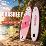 Savaboards Quashley Geniş ve Dengeli Şişme Paddle Board 320X86X15 cm Touring Sup Seti - Pembe - Beyaz