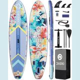SavaBoards Wave Glide Flowers 335X84X15 cm Premium Şişme Paddle Board (Sup) – Özel Seri - Full Set - Mavi