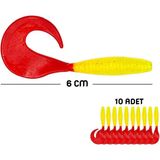 Savage Silikon Kurt Yem - 60mm - Kırmızı/Sarı - 10'lu Paket - Yumy (456-18065)
