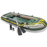 Savage Şişme Bot Seti - Intex - Seahawk 4 - 351CM - 4 Kişilik (68351) - Çok Renkli