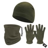 Savage Warm 3'lü Kışlık Set Polar Bere, Eldiven, Boyunluk Haki Sbln.008