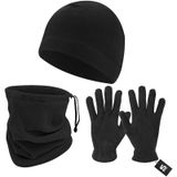 Savage Warm 3Lu Kislik Set Polar Bere, Eldiven, Boyunluk Siyah (Sbln.008)