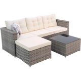 Savanna | Rehome Rattan Puflu L Köşe Koltuk | 708 - Standart - Çok Renkli