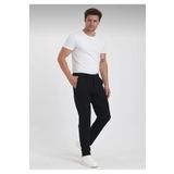 SAVARA Erkek Jogger Model Pamuklu Slimfit Düz Siyah Esnek Kumaş Pamuklu Pantolon Bilek Boy Günlük