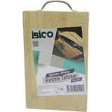 Savarga 18X28 x 1.7cm Lux Ahşap Bambu Kesim Panosu - Kesme Tahtası Metal Kulplu (4801)