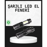 Savarga Odak Ayarlı 2000 Lümen Şarjlı LED El Feneri
