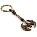 Savaş Baltası Savaşçı Antik Sarı Bronz Eskitme Metal Anahtarlık KC257