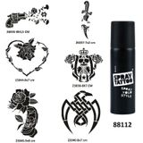 Savaş Ve Çiçek Spray Tattoo Geçici Dövme Yapma Seti Sprey Dövme Kiti