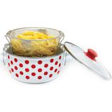 Savaşan Emaye Kızartma Tenceresi (Fritöz) 22 cm - Kırmızı