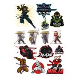 Savaşçı Ninja Sticker Set-1 14 Parça Telefon, Tablet, Defter, Laptop Sticker
