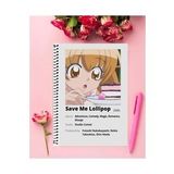 Save Me Lollipop Anime Telli Spiralli Defter A5 Boyutu 15*21 cm Çizgisiz