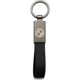 SAVEK Bmw Anahtarlık Parlak Metal & Deri – Çift Tarafı Logolu, Premium Şık Tasarım, 12 x 2 cm Boyut, Araba Aksesuar