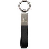 SAVEK Honda Anahtarlık Parlak Metal & Deri – Çift Tarafı Logolu, Premium Şık Tasarım, 12 x 2 cm Boyut, Araba Aksesuar
