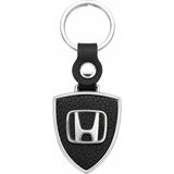 SAVEK Honda Logolu Metal Deri Oto Anahtarlığı, 9cm x 3.5cm Boyut, Şık Hediyelik Araba Aksesuar - 9 x 3,5 cm
