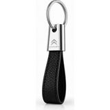 SAVEK Lüks Citroen Anahtarlık Metal Deri – Premium Şık Tasarım 11 x 2 cm Çift Tarafı Logolu Araba Aksesuar