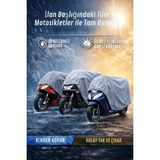 SAVEK Mondial 100 Mg Superboy Uyumlu Lastikli Motosiklet Brandası Su Geçirmez Motorsiklet Örtüsü - Gri