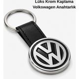 SAVEK Premium Volkswagen Anahtarlık Krom Kaplama Metal Gövde Parlak Metalik Deri Tasarım