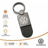 SAVEK Volkswagen Logolu Anahtarlık Parlak Metalik, 9cm x 2,5cm Kaliteli Deri ve Metal Yapı - 9 x 2,5 cm