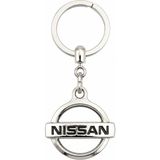 SAVEK Yüksek Kaliteli Nissan Logolu Lüks Krom Kaplama Oto Anahtarlığı, 9cm x 3.5 cm Boyut, Şık Hediyelik Araç Aksesuar - 9 x 3,5 cm