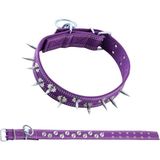 Savex Pet Dokuma Çivili Köpek Boyun Tasması - 5*80 cm - Mor