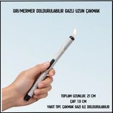 Savex Uyguna-Yakala Gri/mermer Doldurulabilir Gazlı Uzun ÇAKMAK-YKT.277