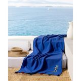 Savier %100 Pamuk Plaj Havlusu - Mavi - 70X150 cm - 70 x 150 cm