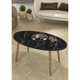 Savita Home Ahşap Orta Sehpa Elips - 90X50X42 cm - Bendir