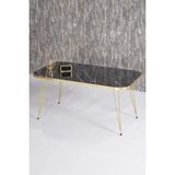 Savita Home Altın Tel Orta Sehpa Kare - 90X50X43 cm - Bendir