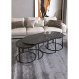 Savita Home Dolunay 3'lü Set Orta Sehpa - 45 cm - Bendir