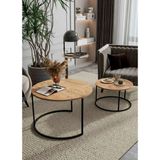 Savita Home Orta Sehpa Bade Ikili Lüx Special - 60 Çap x 48,5 - Atlantik Çam