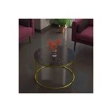Savita Home Orta Sehpa Tekli Altın Lux Special - 70 Çap x 50 cm - Bendir-Gold