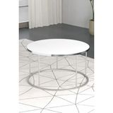 Savita Home Orta Sehpa Terra Lüx Gümüş - 70 Çap x 46 cm - Beyaz