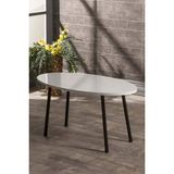 Savita Home Siyah Metal Orta Sehpa Elips - 90X50X42 cm - Beyaz