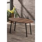 Savita Home Siyah Metal Orta Sehpa Elips - 90X50X42 cm - Ceviz