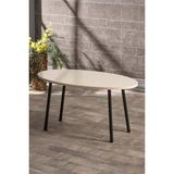 Savita Home Siyah Metal Orta Sehpa Elips - 90X50X42 cm - Krem