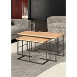 Savita Home Solo Orta Sehpa Zigon Sehpa Set - 41 cm - Atlantik Çam