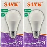 Şavk 12W 4000K (Günışığı) E27 Duylu LED Ampul (2 Adet) - Gün Işığı